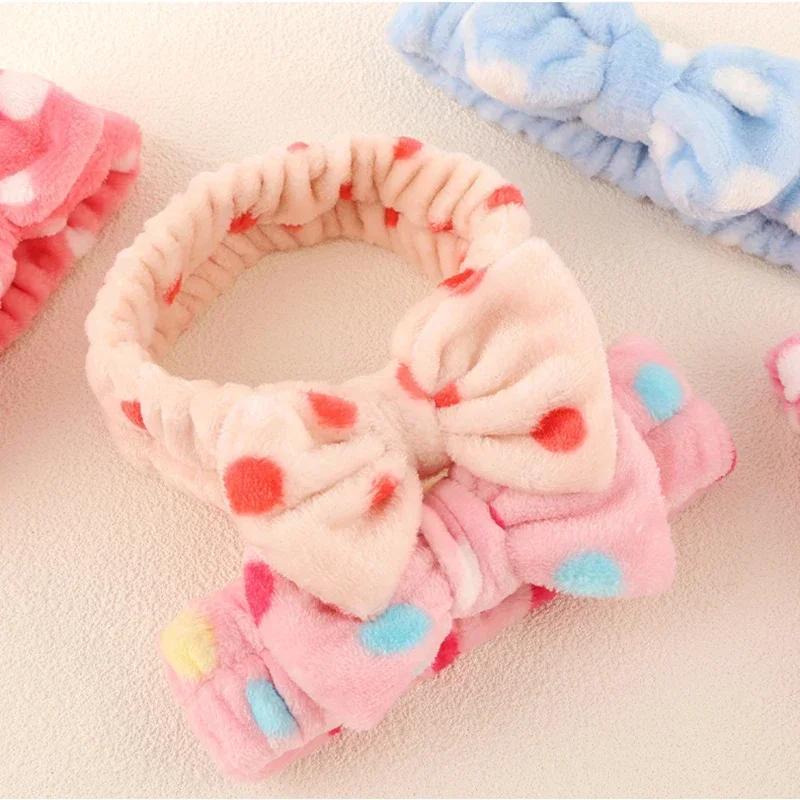 Wash Face Hair Holder Čelenky Měkký Hřejivý korálový fleece Mašle Zvířecí Uši Čelenka Pro ženy Dívky Módní turban Vlasové doplňky