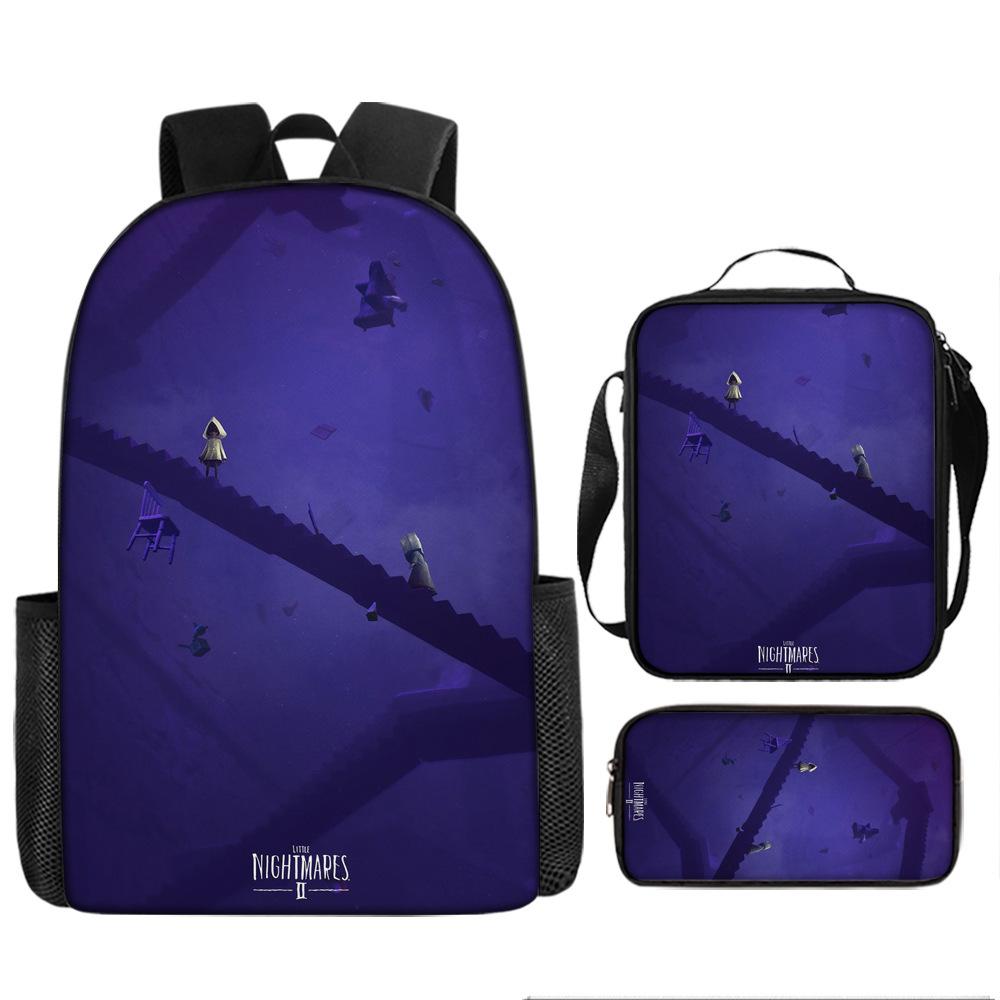 Luxury Popular Novelty Little Nightmares 3D Print 3pcs/Set pupil School Bags Laptop Daypack Backpack Lunch bag Pencil Case