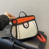 Persönlichkeit Cartoon Comic Umhängetasche Leinwand Handtasche Kette Schultertasche Geldbörse Kleine Linienzeichnung Umhängetasche Reise