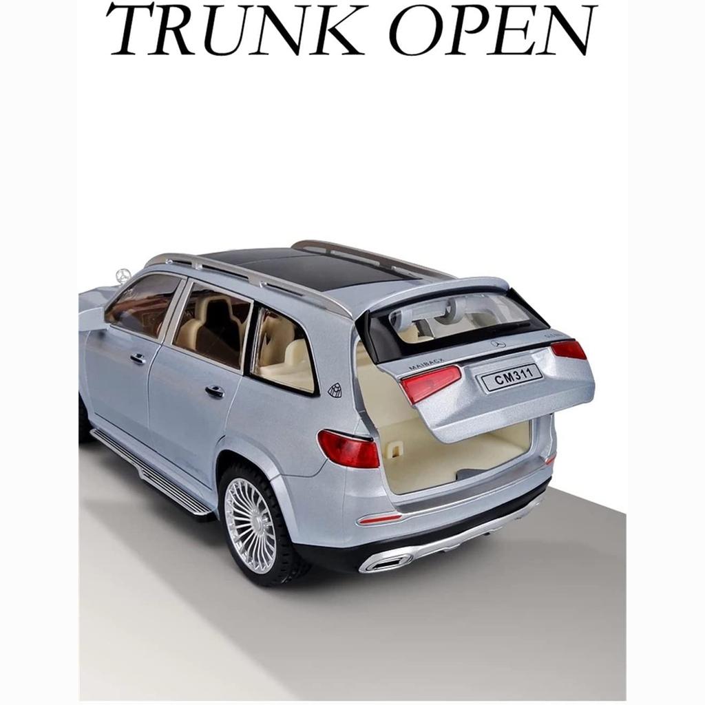 1:GLS600-Metallautomodell im Maßstab 24, Simulationsautomodelle aus Druckgusslegierung, 6 Türen können mit Ton und Licht geöffnet werden, Spielzeug für Kinder, Ornament