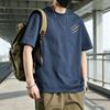 Men Cotton Blend T-Shirt Casual Solid Color Crew Neck Summer Tee Breathable Loose Fit Stylish Tee Shirt for Daily Wear Beach Street