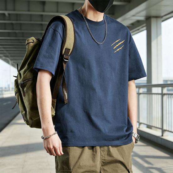 Men Cotton Blend T-Shirt Casual Solid Color Crew Neck Summer Tee Breathable Loose Fit Stylish Tee Shirt for Daily Wear Beach Street