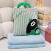 Car Seat Pillow With Plush Cover And Foldable Blanket For Car And Home Use