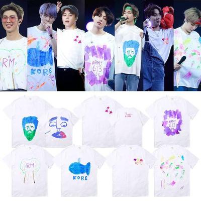 BTS Same Graffiti Concert T Shirt Kpop Fashion Printed Summer T