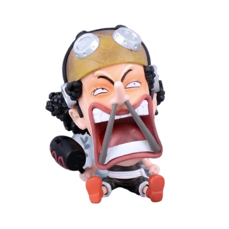 14 Styles Anime One Piece Zoro Luffy Sanji Sitting Figure Playthings Robin Nami Brook Chopper 8.5CM PVC Q Version Car Decoration Model