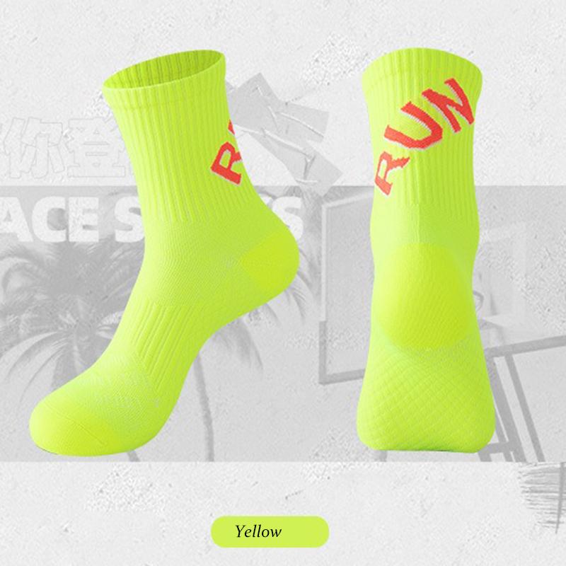 

1/3/5 пар новых носков для занятий спортом на открытом воздухе, марафона, всесезонного бега, для мужчин/женщин, цветные, быстросохнущие, для тренировок, фитнеса 39-44 жёлтый