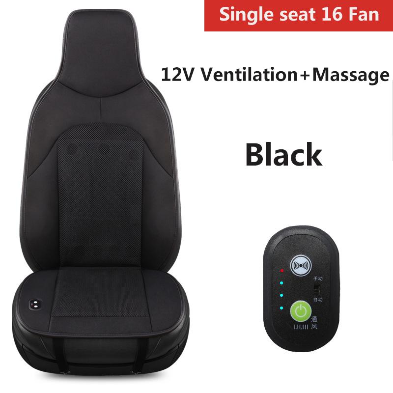 Car Ventilation Massage Seat Cushion Summer Breathable Cooling Seat Cushion 16 Fan Blowing Cooling Pad 12/24V Universal Seat Mat