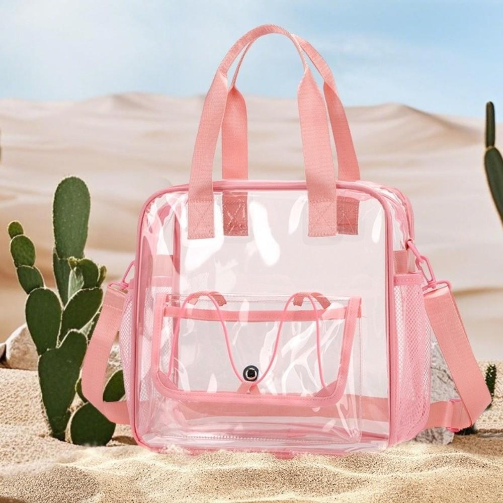 Bolsa Transparente Grande Capacidade Transversal Impermeável para Praia Natação Uso em Viagem