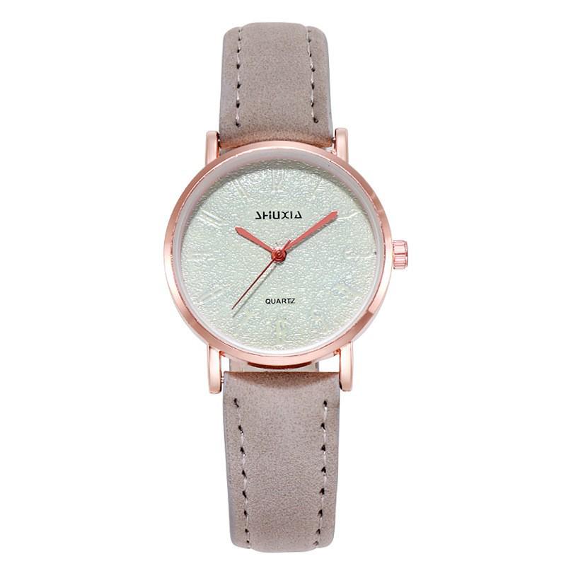 Korean Simple Thin Leather Strap Wristwatch for Couples - Versatile College Style