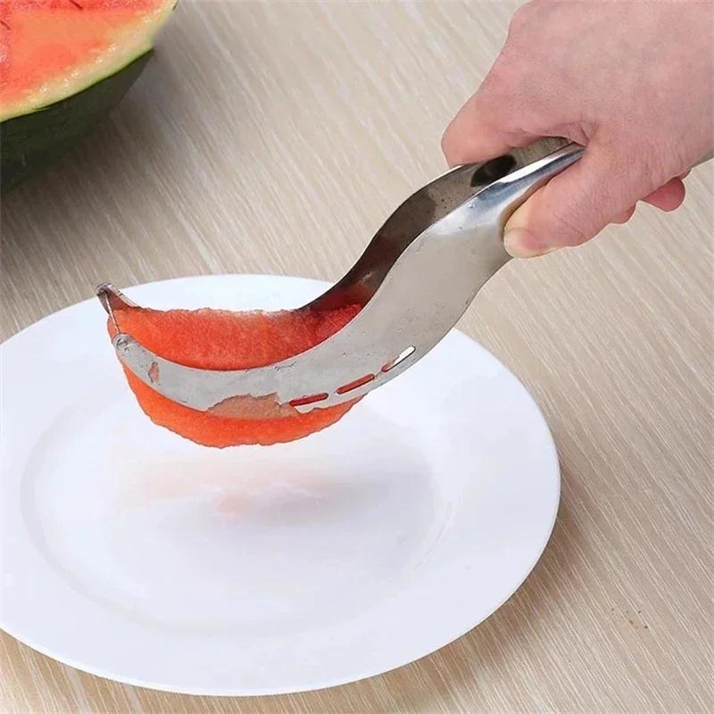 1pcs Stainless Steel Watermelon Knife with Anti Slip Plastic Packaging Handle, Fruit Tool, Pineapple Kitchen Utensils
