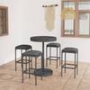 vidaXL 5 Pcs. Garden Bar Set with Cushions Poly Rattan Grey