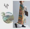 2023 Autumn Korean Style Loose Plus Size Irregular Stripe Long Sleeve Dress