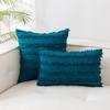 Layer Ruffle Tassel Cotton Linen Cushion Cover Plain Tone Couch Pillowcase
