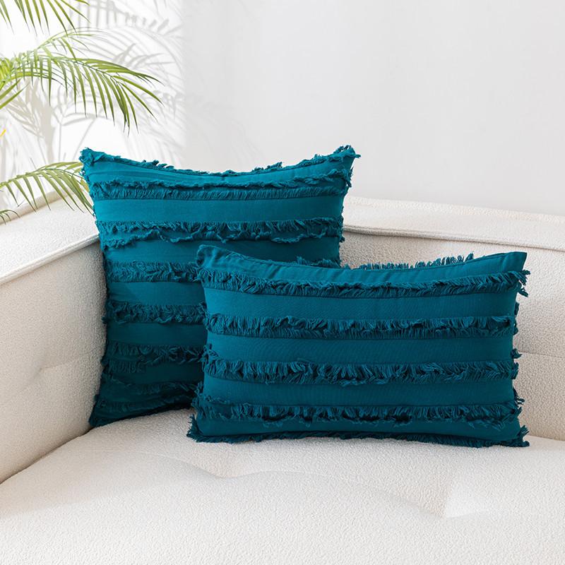 Bohemian Style Cotton And Linen Pillowcase Pillow Without Core Cut Flower Tassel Sofa Cushion Cover