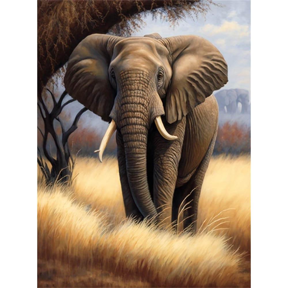 

Elephant Diamond Painting Painting Kit, 5D Animal Full Diamond Gem Kit DIY Cross Stitch Decoration Home Wall Ornaments Round 20x30cm