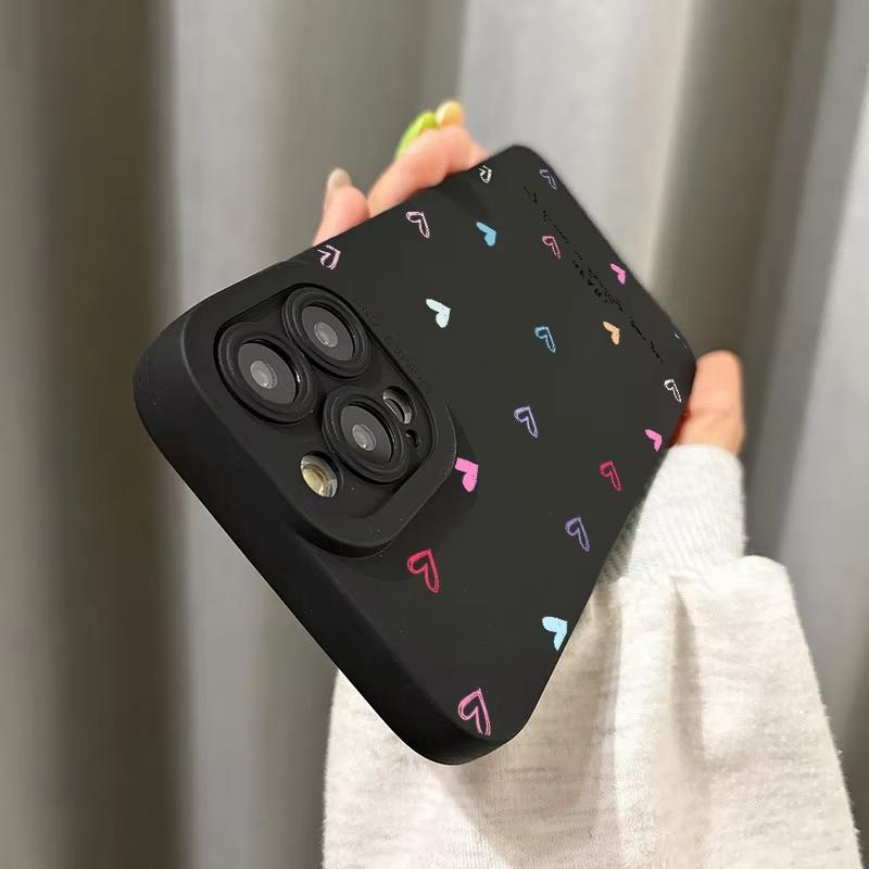 A Colorful Small Heart-Shaped Eye Black Pattern Phone Case For Samsung Galaxy S26 S25 S24 S23 Ultra S22 S21 S20 Plus FE Cover