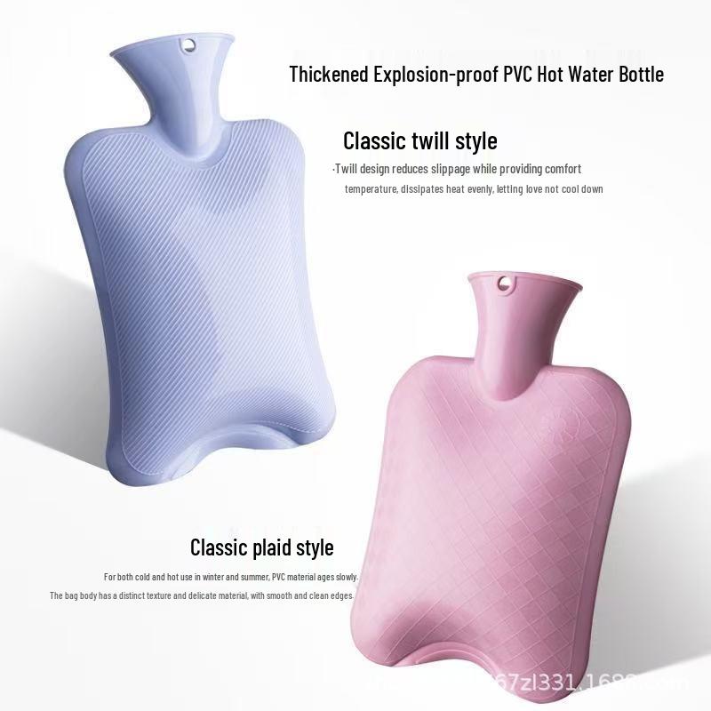 PVC Hot Water Bag - Refillable Water Injection Bag, Available In Large, Medium, and Small Sizes. Optional Cover Available.