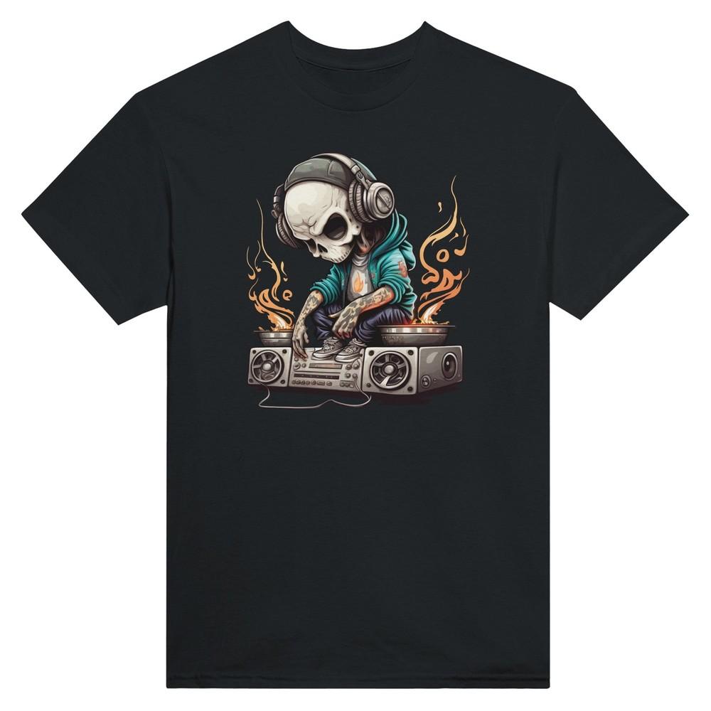 Skeleton DJ 100% Cotton T-Shirt - Durable Classic Fit Unisex T-Shirt XL