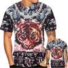 Tendenza moda estiva, T-shirt divertente e creativa, fantastico motivo stampato in 3D con teschio, T-shirt casual e comoda