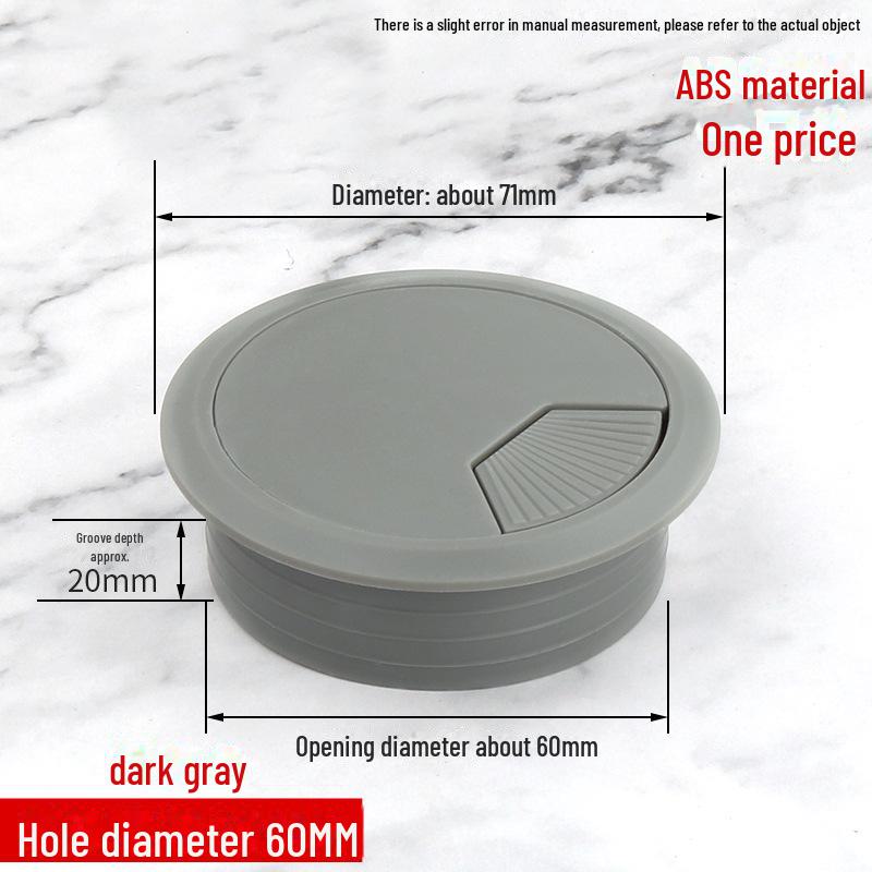 ABS Round Wire Desk Grommet Cover for Desktop Cable Management and Furniture Cabinet Hardware.