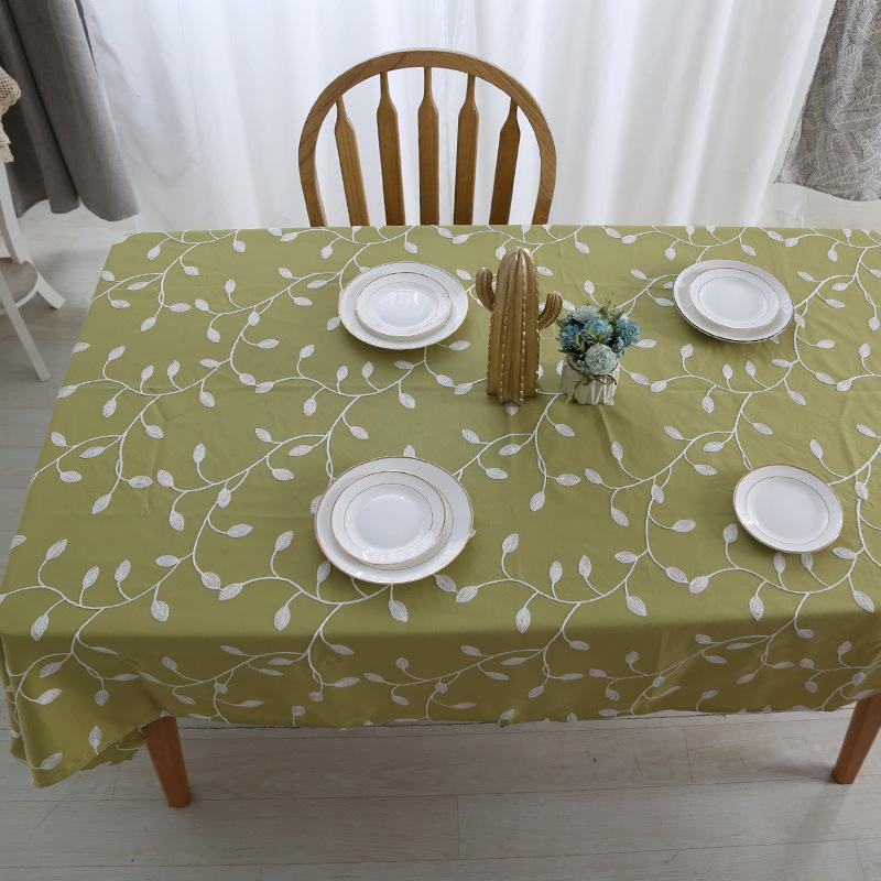 Korean Small Fresh Tree Branch Embroidery Cotton Linen Tablecloth Christmas Table Cloth Cover For Tea Table