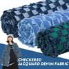 100x160cm Jacquard Plaid Pure Cotton Denim Fabric After Washed Thick Sewing Jeans Dress Bags Pants Blazer Telas Textile Material