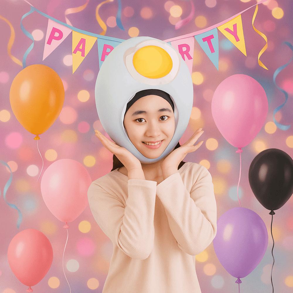 Convenient Duck Egg Head Cover Unique Funny Head Cover Comfortable Soft Cartoon Head Cover Performance Use
