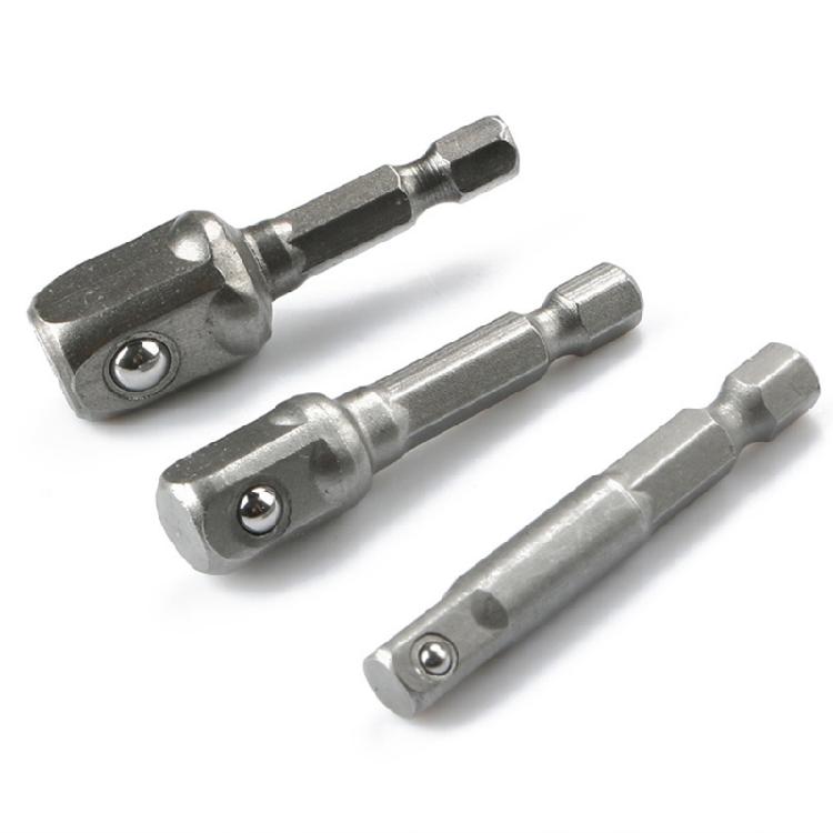 3 Pieces 1/4" 3/8" 1/2" Drive Socket Adapter Alloy Steel DIY for Impact Drivers