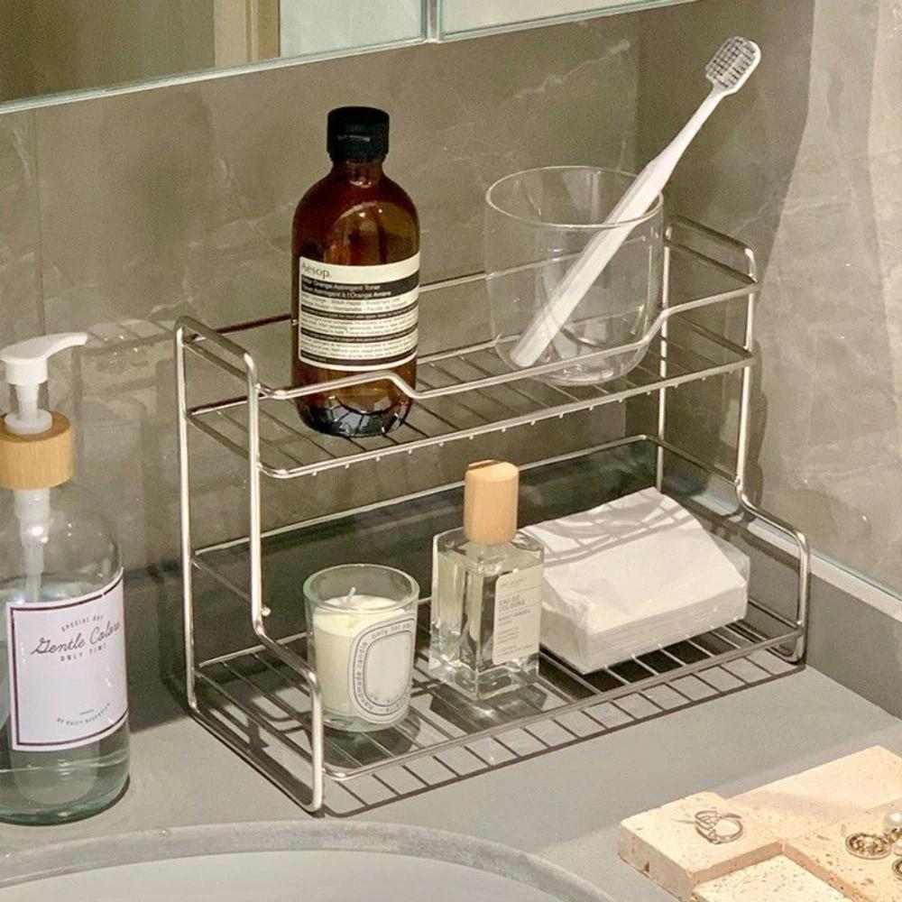 Versatile Kitchen Organizer Rack 2 Layer Spice Shelf New Storage Basket  Bathroom