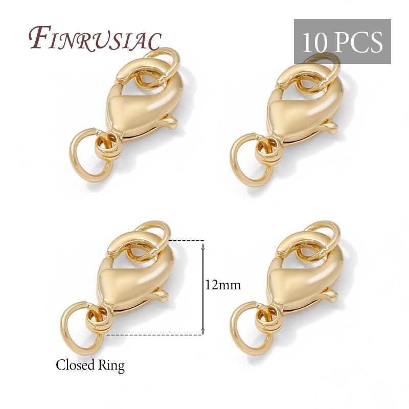14K Gold Plated Lobster Clasp,Bracelets Clasps with Extension Chains DIY Jewelry Making Supplies,Locks For Jewelry Connectors