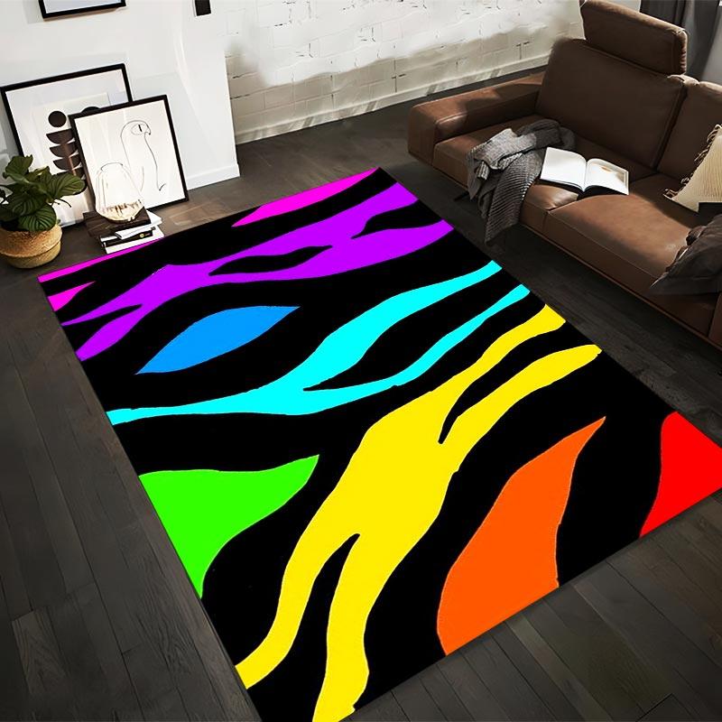 

Colorful Zebra Striped Pattern Carpet for Living Room or Bedroom Decor Suitable for use as an anti-slip for living room bedroom sofas 40x60cm( 15x23in )
