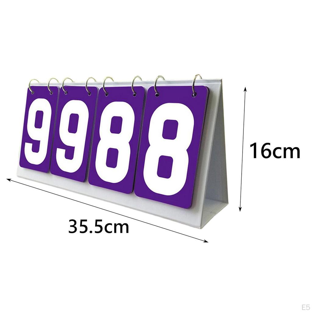 4 Digit Multi-Sports Scoreboard, Flip Scoreboard for Football Basketball Badminton Tennis Ball Games