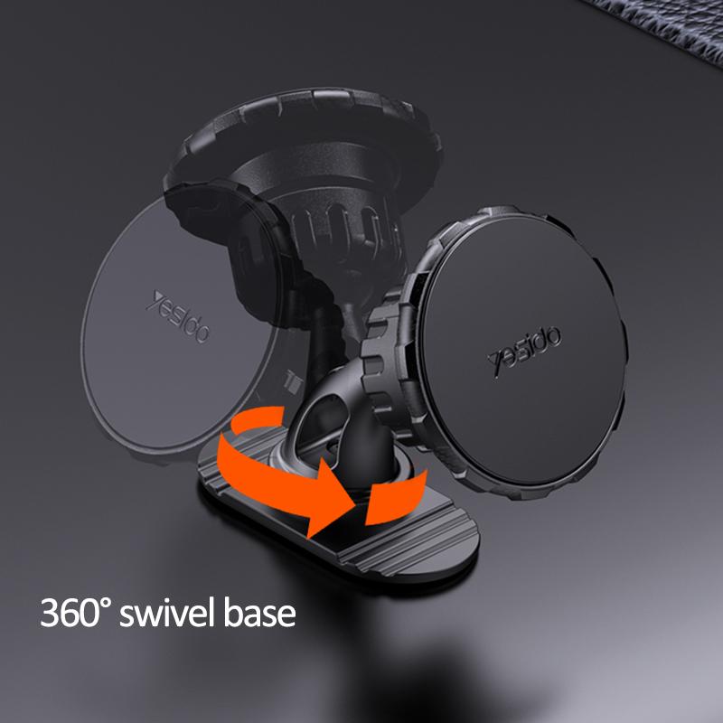 YESIDO C153 Adhesive Car Dashboard Phone Holder Magnetic Rotatable Phone Bracket with Air Vent Clip