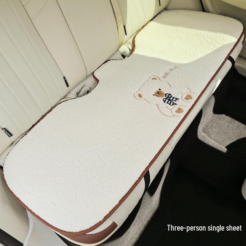 2025 Winter Goddess Style Plush Car Seat Cushion - Thick, Warm Cartoon Cover