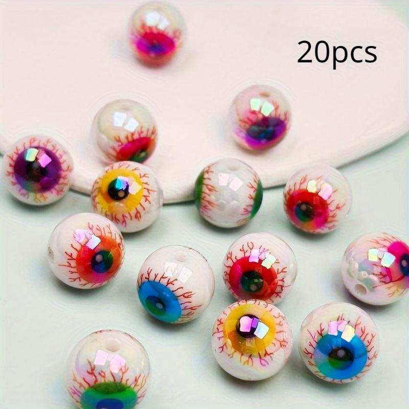 

10/20 шт. Разноцветные синтетические бусины-глазки - Аксессуары для вечеринок и Хэллоуина, DIY для изготовления ювелирных изделий и декоративные подвески, Подходят для серег, ожерелий
