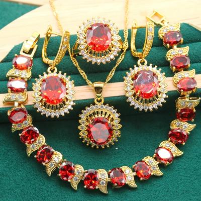 Mit Diamanten besetztes Zirkon Damen Accessoire Set Leichter Luxus High End Modeaccessoires Neu