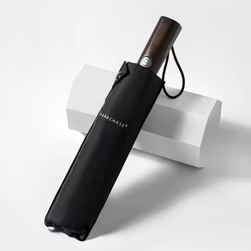 Parachase Automatic Umbrella Japanese Style Innovative Super Wind-Resistant Skeleton Triple Folding Umbrella Advertising Umbrella Business Umbrella