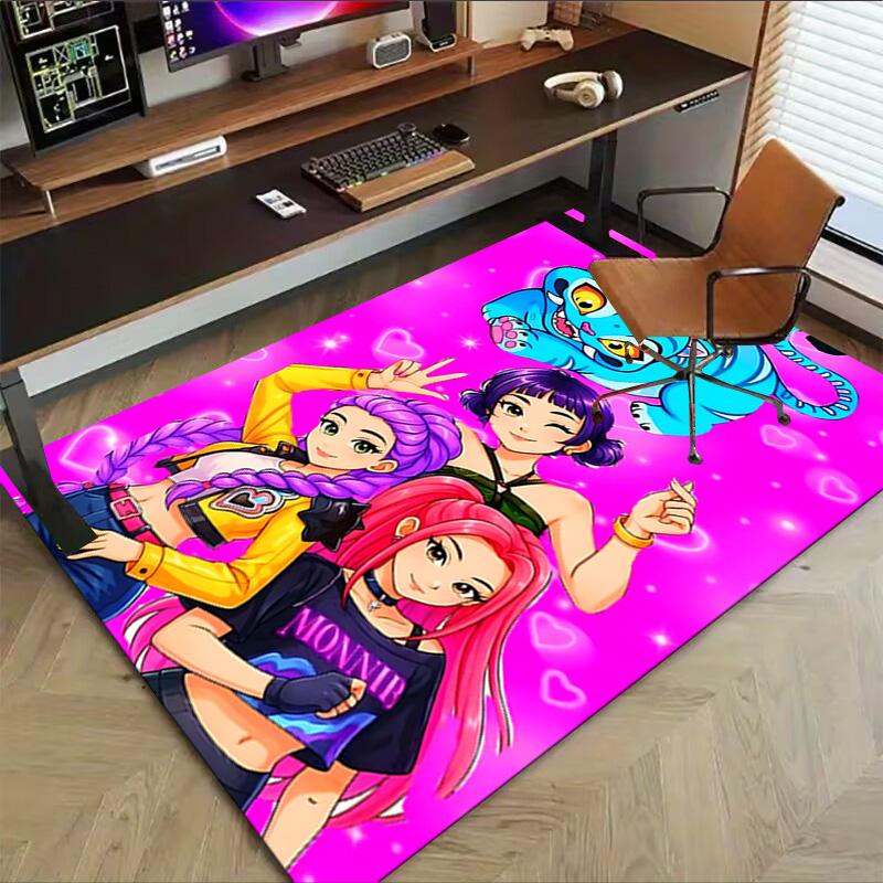 Fantasy Girls Cat Carpet For Playroom Bedroom Living Room Sofa Home Decorkids Game Area Rug Nonslip Floor Mat