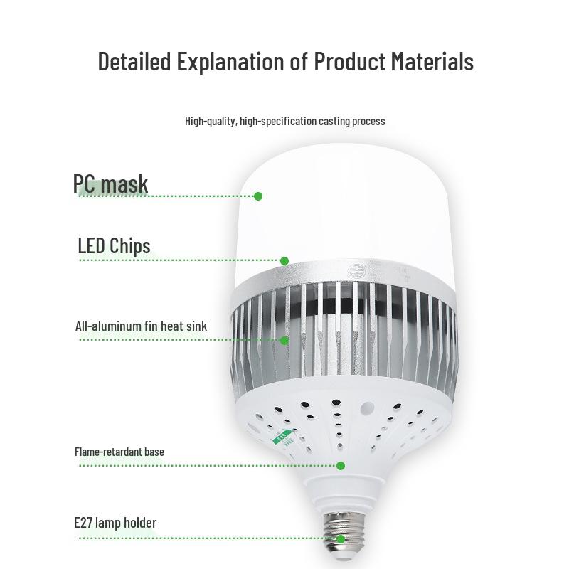 Super Bright LED Energy-Saving E27 Screw Base Round Silver Light Bulb for Home