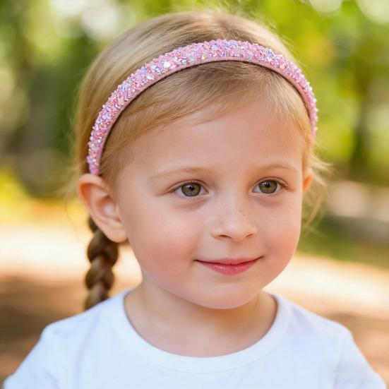 Thin Headbands for Girls Hairbands Non-slip Hair Accessories for Cute Glitter Sparkly Sequin Children Toddlers