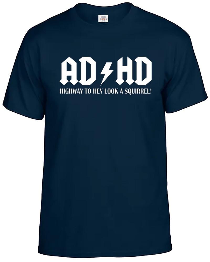 ADHS Autobahn zum Hey schau ein Eichhörnchen T-Shirt Herren Lustiges ADHS ADSR Tee Top