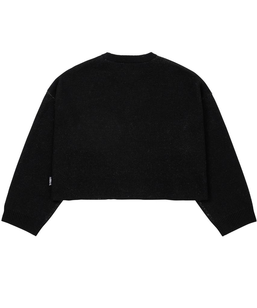 AJOBYAJO [Pba] Total Logo Cropped Sweater [Black]