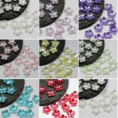 Kunststoff Perlglanz Kirschblüte Behälter Mattiert Gefärbte Blumenperlen 15mm Handgefertigt Acryl 100 Stück Blüte für Armband Ohrringe Herstellung