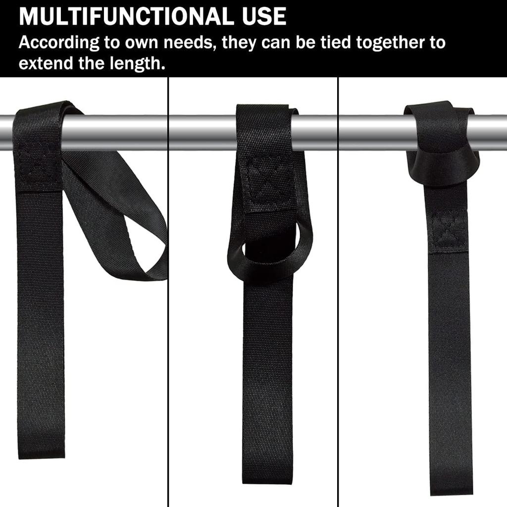 Black Soft Loop Tie Down Straps (6 Pack) 4500Lbs Breaking Strength and 1500Lbs Load Capacity, 12 * 1in Heavy Duty Tie Down Loops for Securing ATV UTV