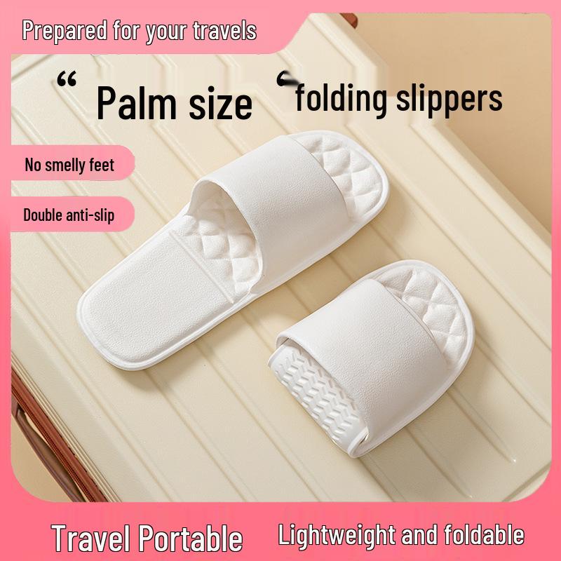 

Женские летние домашние нескользящие складные тапочки, портативная дорожная обувь из ЭВА L (41-43) белый