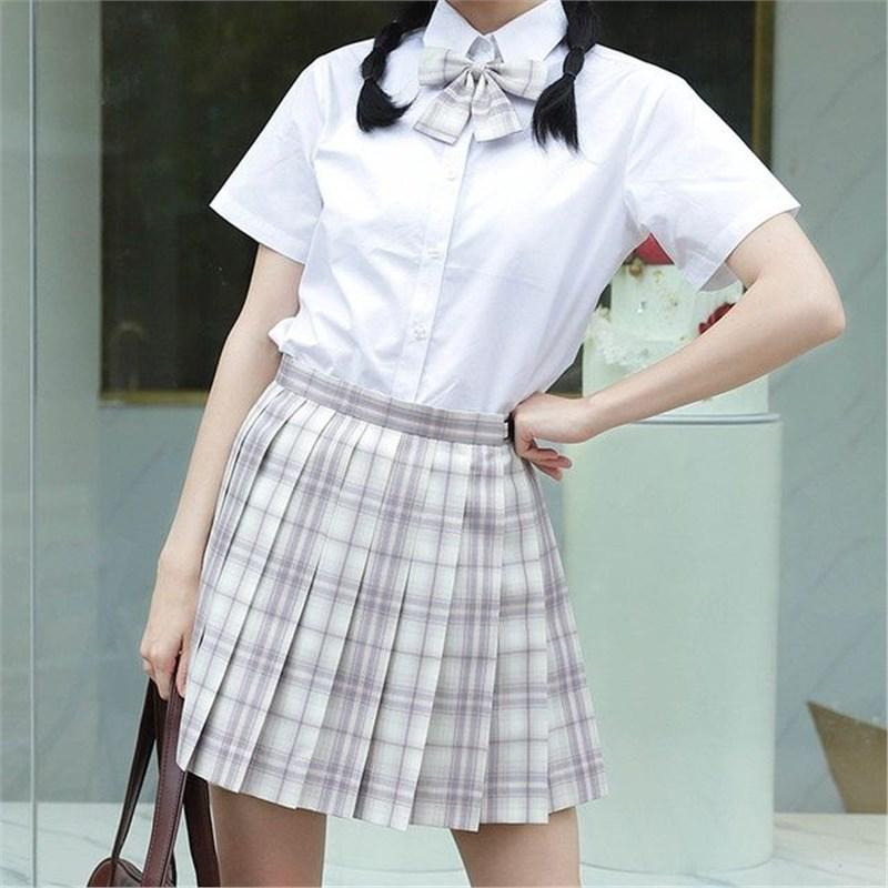 Authentic Japanese Style Summer JK Academy Short Sleeve Shirt with Square Collar