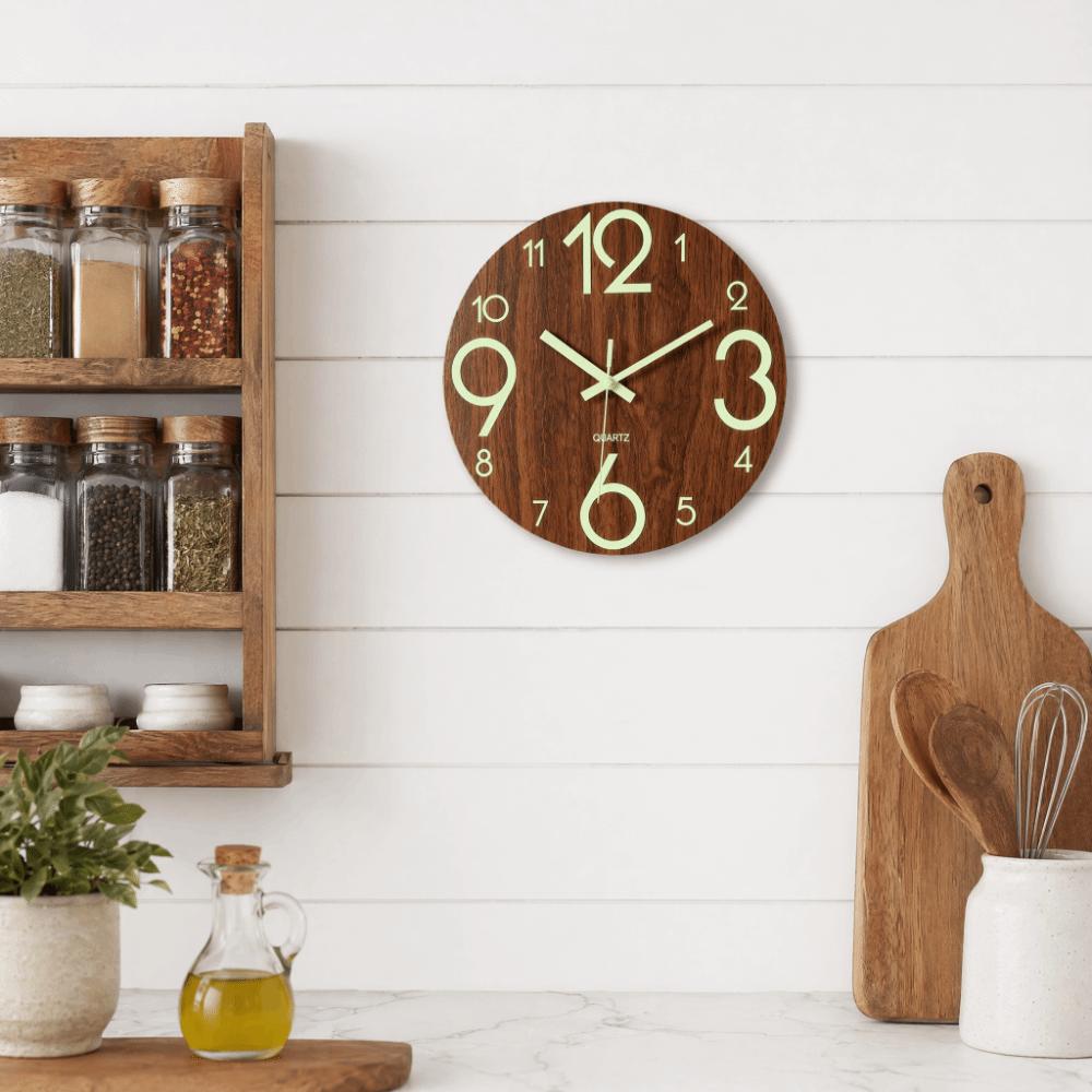 Silent Luminous Wall Clock 8 Inch Quartz Wall Clock Minimalist 3D Wall Clock Office