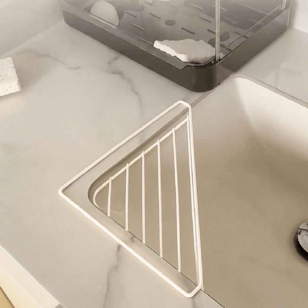 Anti-rust Sink Corner Rack Iron Dishcloth Sponge Stand Practical Sink Organizer  Laundry Room