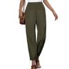Women's Casual Loose Solid Color Pocket High Waisted Pants, Casual Pants, Leg Binding Pants
