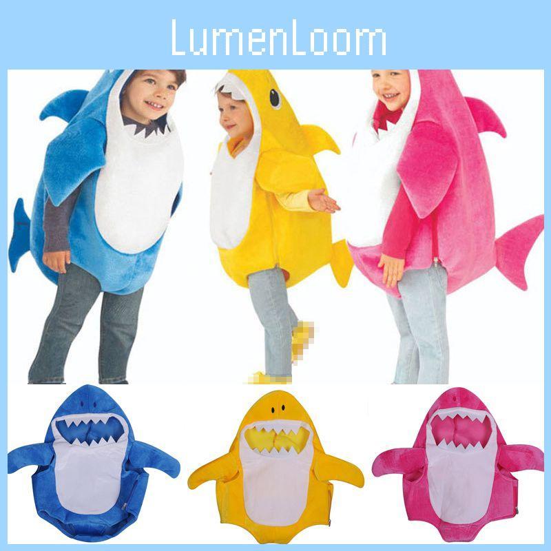 Costume di Halloween Baby Shark Cartone Animato per Bambini Piccoli Vestito di Carnevale Outfit Regali